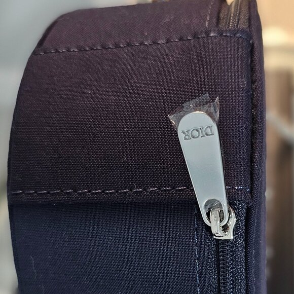 Authentic New CHRISTIAN DIOR Round Shoulder Bag with Mirror Navy Blue Silver New - Picture 3 of 4